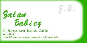 zalan babicz business card